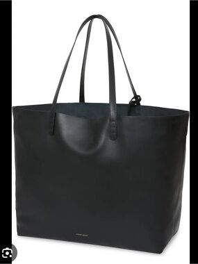 Mansur Gavriel Black Lambskin Oversized Leather Tote